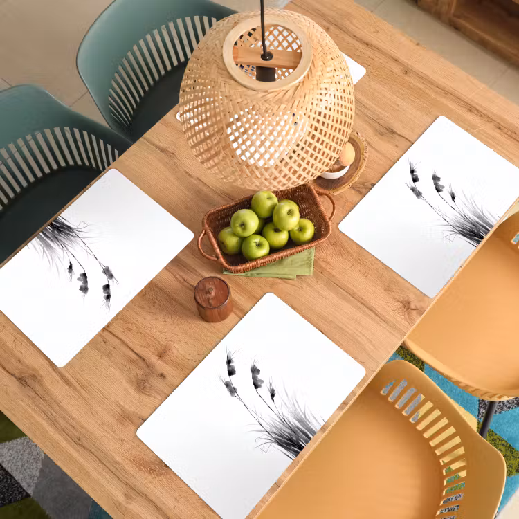 Vinilo para manteles individuales - Minimalista - Tallos - Blanco — 3