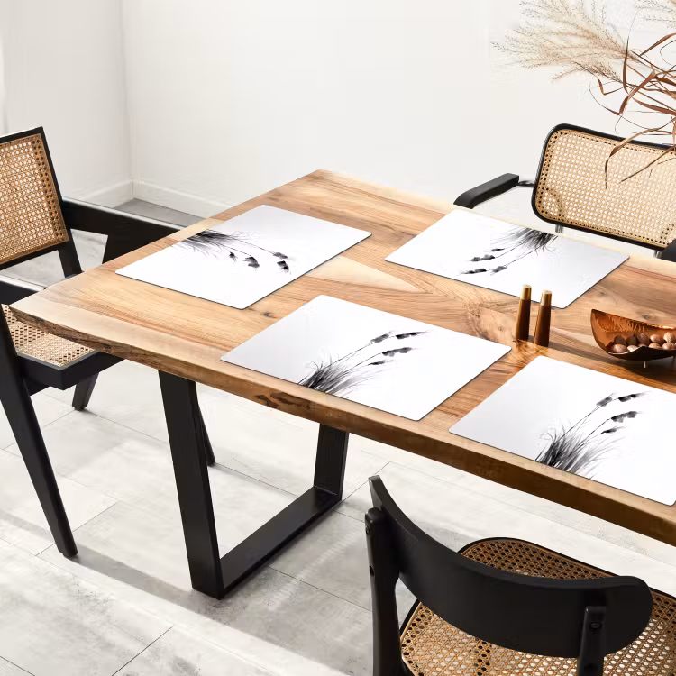 Vinilo para manteles individuales - Minimalista - Tallos - Blanco — 4