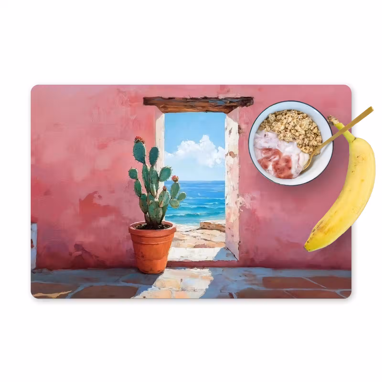 Vinilo para manteles individuales - Mar - Rosa - Cactus — 1