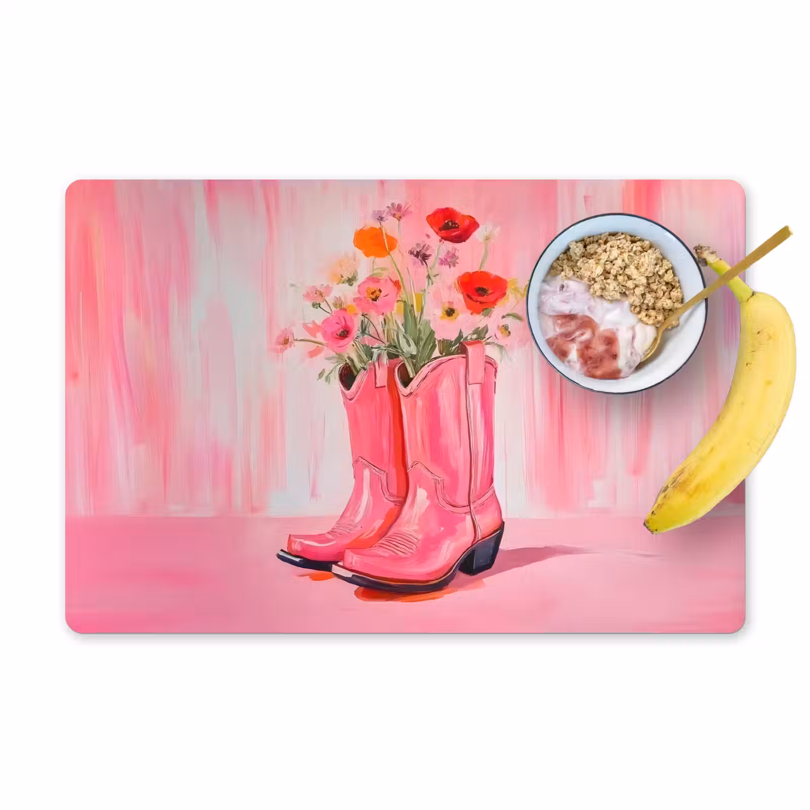 Vinilo para manteles individuales - Rosa - Flores - Vaquero — 1