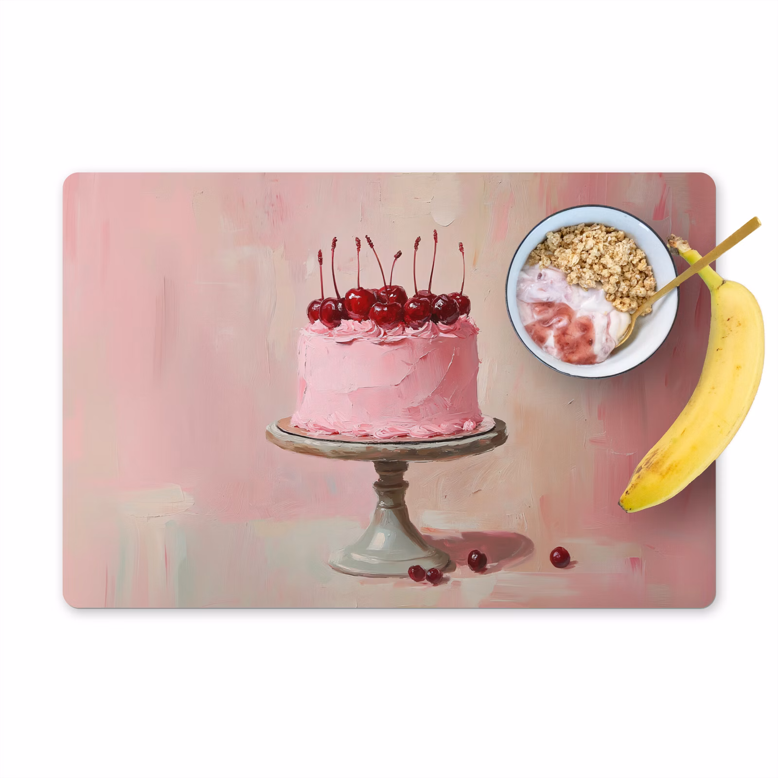 Vinilo para manteles individuales - Tarta - Rosa - Cereza — 1