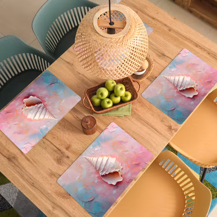 Vinilo para manteles individuales - Concha - Pastel - Rosa — 3