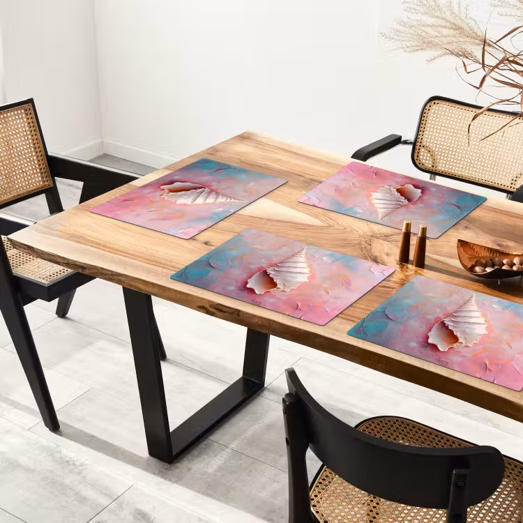 Vinilo para manteles individuales - Concha - Pastel - Rosa — 4
