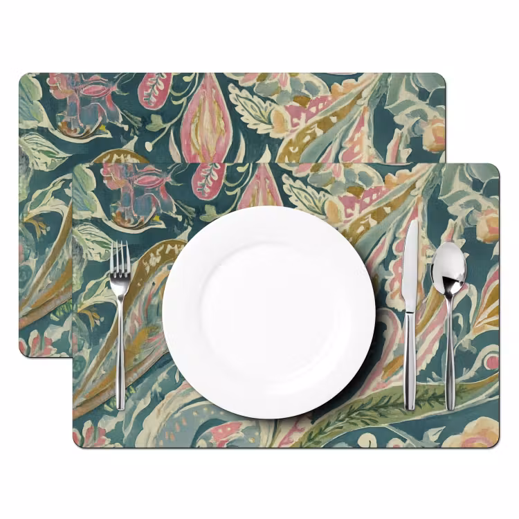 Vinilo para manteles individuales - Estampado - Colorido - Adornado - Verde — 2