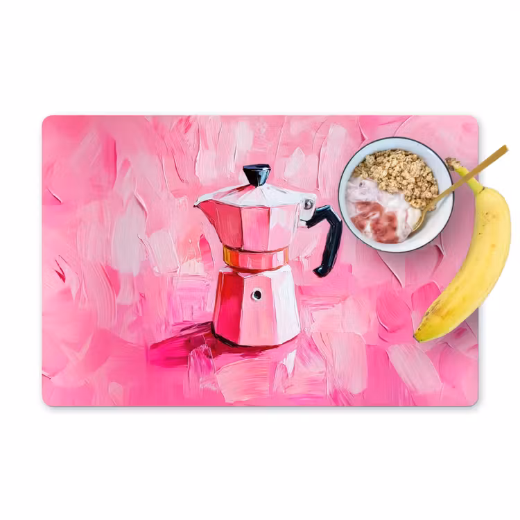 Vinilo para manteles individuales - Rosa - Pintura - Café — 1