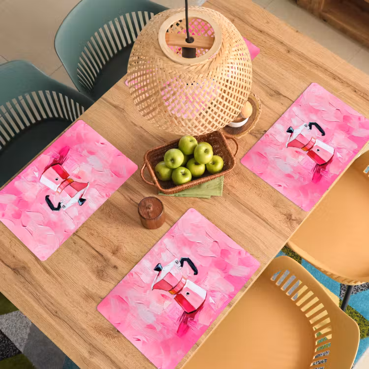 Vinilo para manteles individuales - Rosa - Pintura - Café — 3