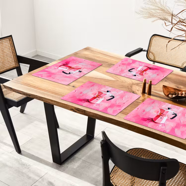 Vinilo para manteles individuales - Rosa - Pintura - Café — 4