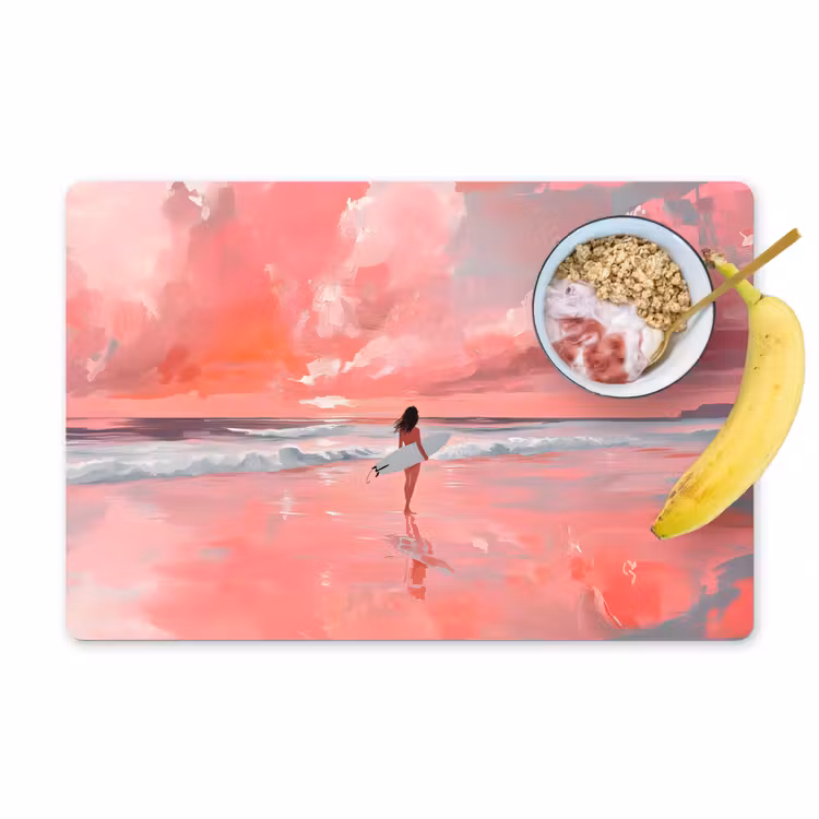 Vinilo para manteles individuales - Rosa - Surf - Mar — 1