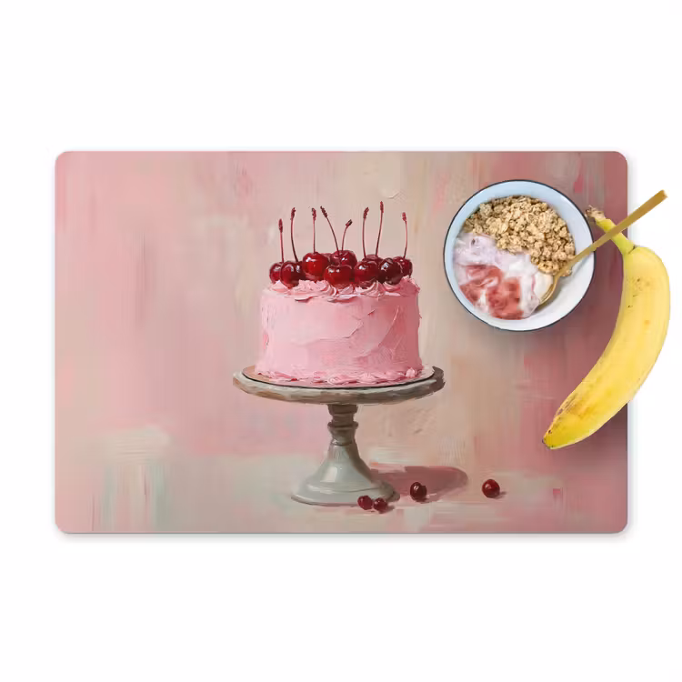 Vinilo para manteles individuales - Tarta - Rosa - Cereza — 1