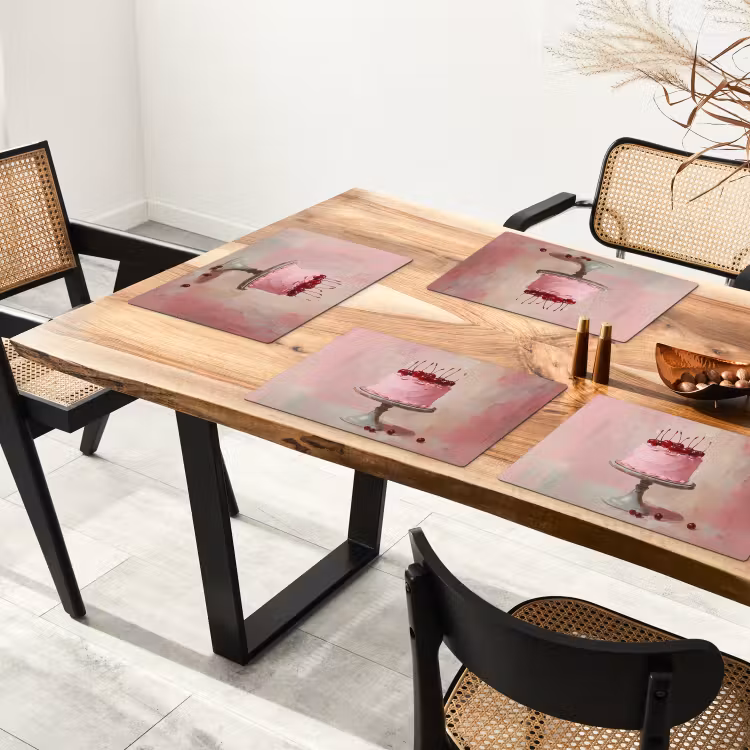 Vinilo para manteles individuales - Tarta - Rosa - Cereza — 4
