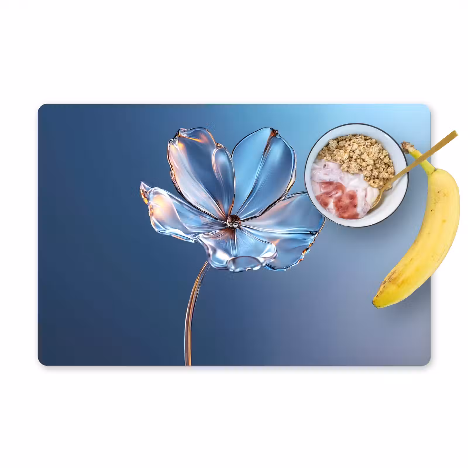 Vinilo para manteles individuales - Azul - Flor - Gafas - Ornamentado — 1