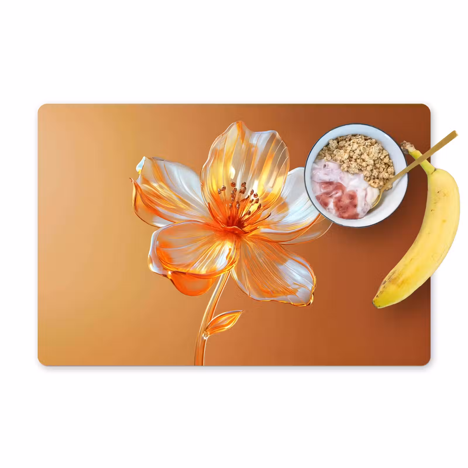 Vinilo para manteles individuales - Catalejos - Flor - Naranja — 1