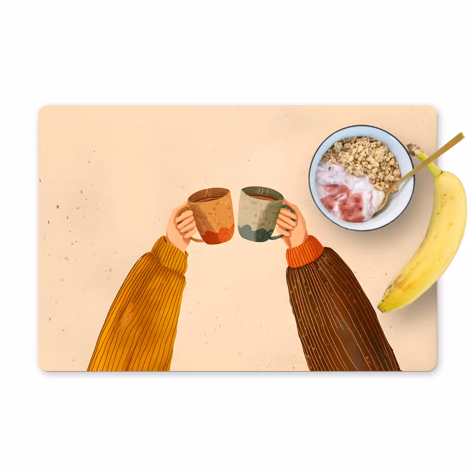 Salvamanteles - Ilustración - Tazas - Cheers - Marrón — 1