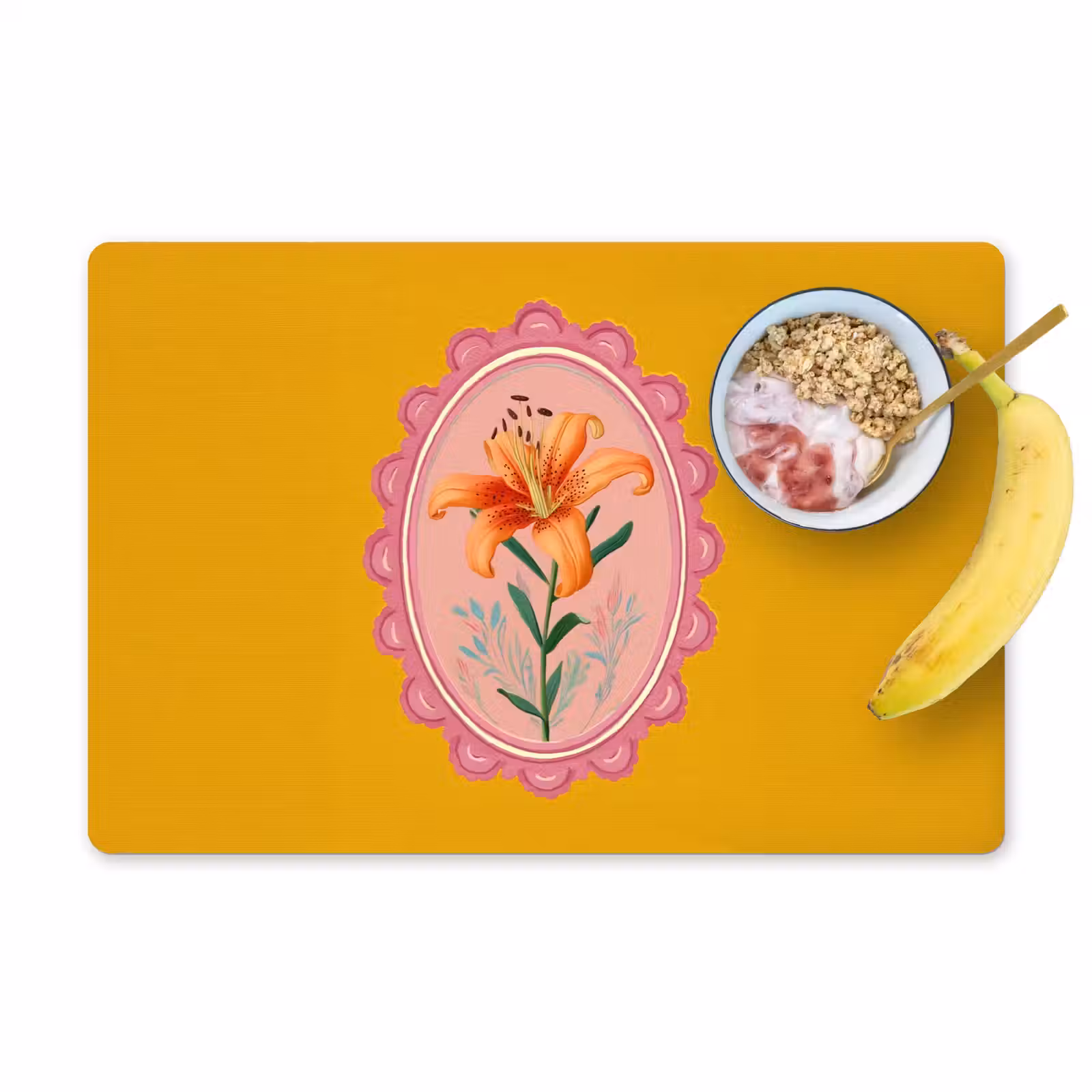 Salvamanteles - Lirio - Naranja - Marco - Oval — 1