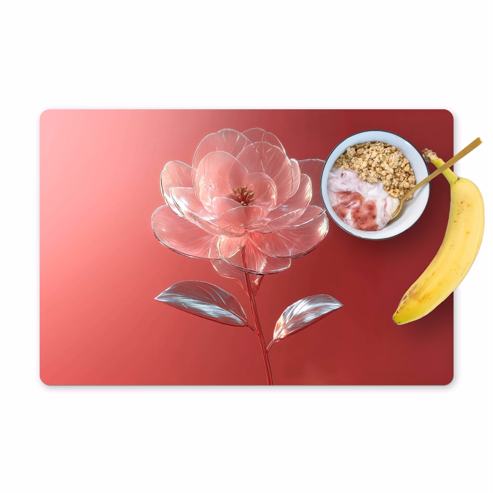 Vinilo para manteles individuales - Ornamentado - Flor - Rosa - Gafas — 1