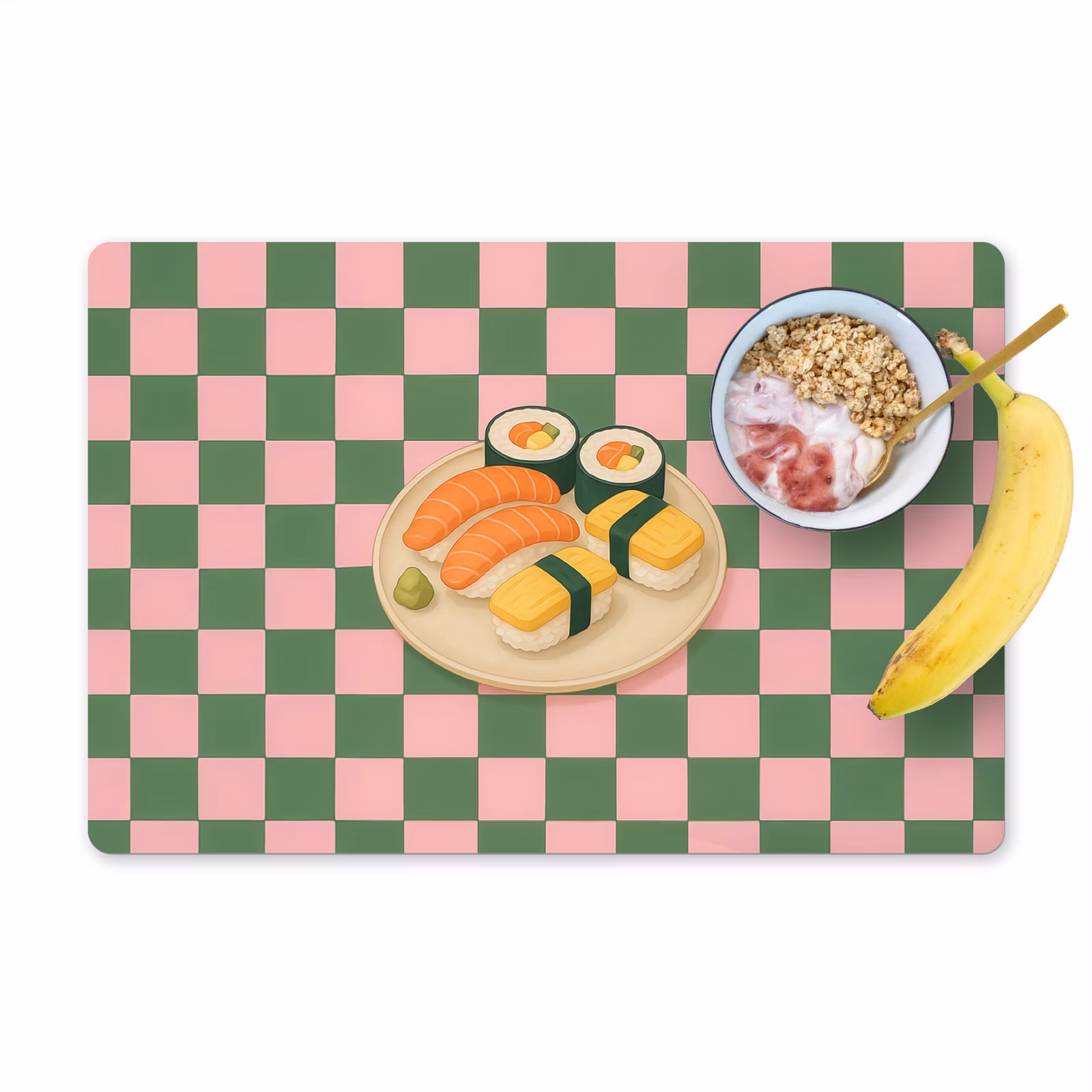 Salvamanteles - Sushi - Plato - Bloqueado - Verde — 1