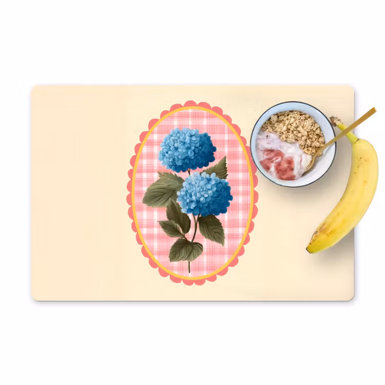 Salvamanteles - Flores - Azul - Lista - Hojas — 1
