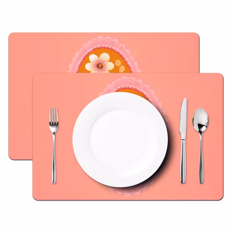 Salvamanteles - Ilustración - Flores - Borde - Rosa — 2