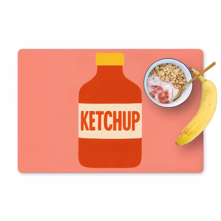 Salvamanteles - Ketchup - Botella - Rojo - Minimalista — 1