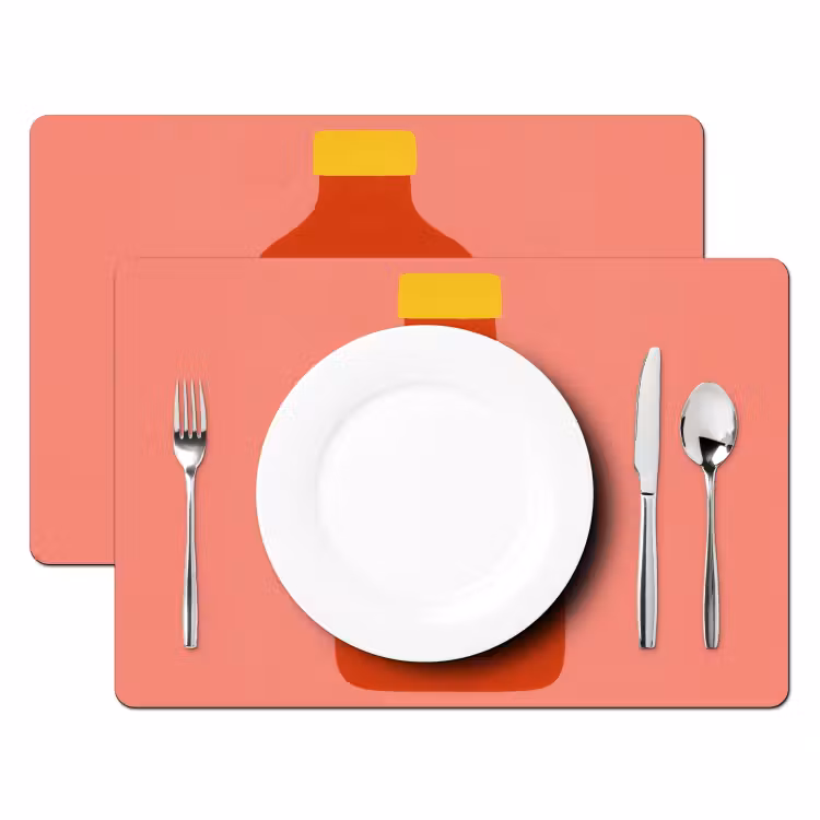 Salvamanteles - Ketchup - Botella - Rojo - Minimalista — 2