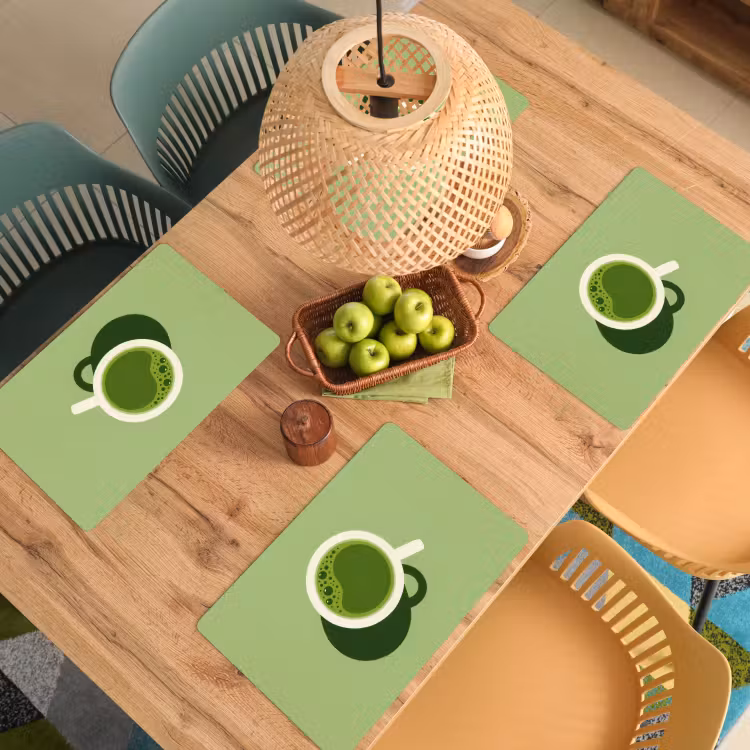 Salvamanteles - Minimalista - Vasos - Matcha -Verde — 3