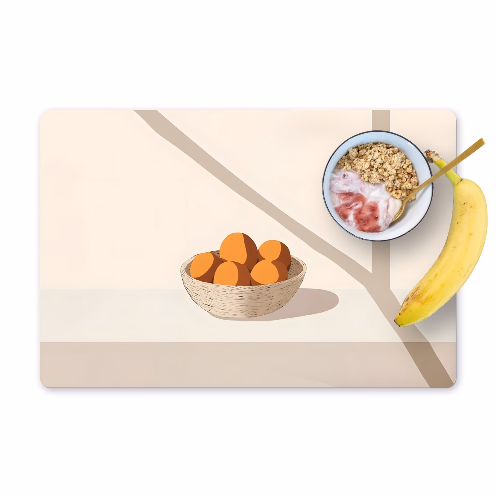 Salvamanteles - Cesta - Fruta - Minimalista - Naranja — 1