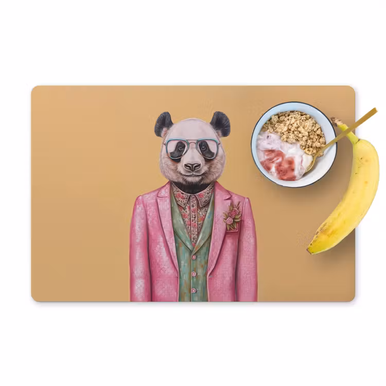 Vinilo para manteles individuales - Panda - Traje - Gafas de sol - Azul — 1
