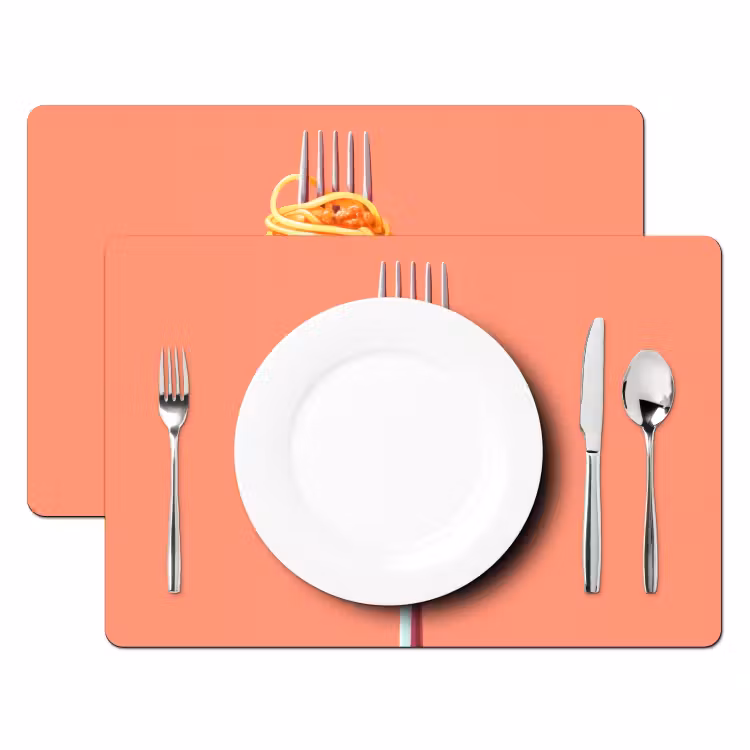 Salvamanteles - Tenedor - Espaguetis - Artístico - Rosa — 2