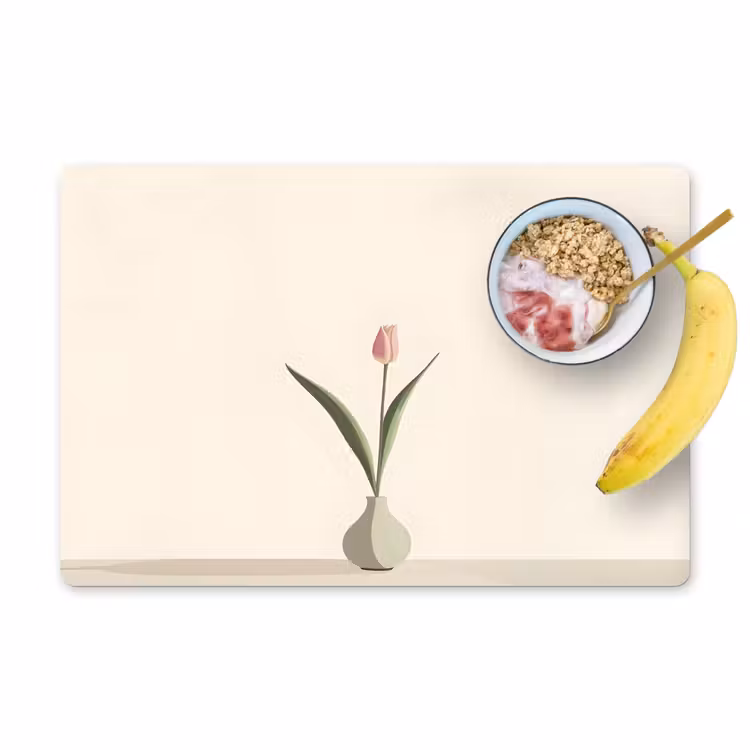 Salvamanteles - Tulipán - Jarrón - Beige — 1