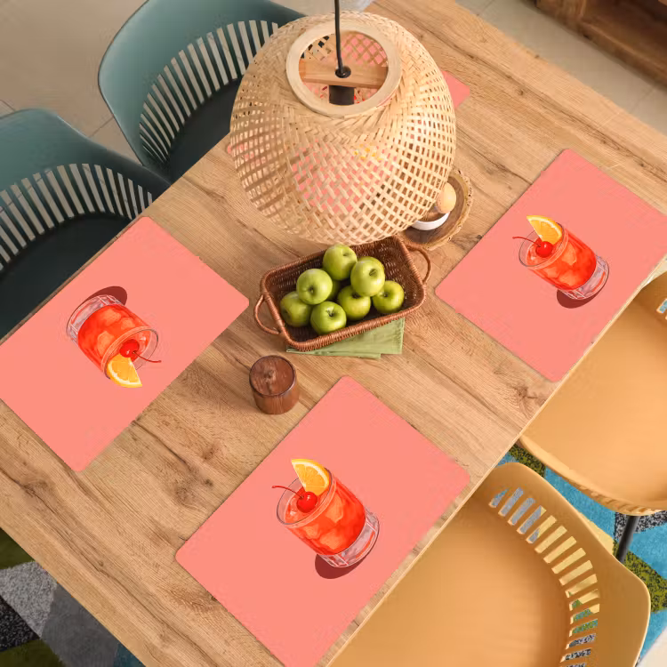 Salvamanteles - Vaso - Cubitos de hielo - Limón - Cereza — 3