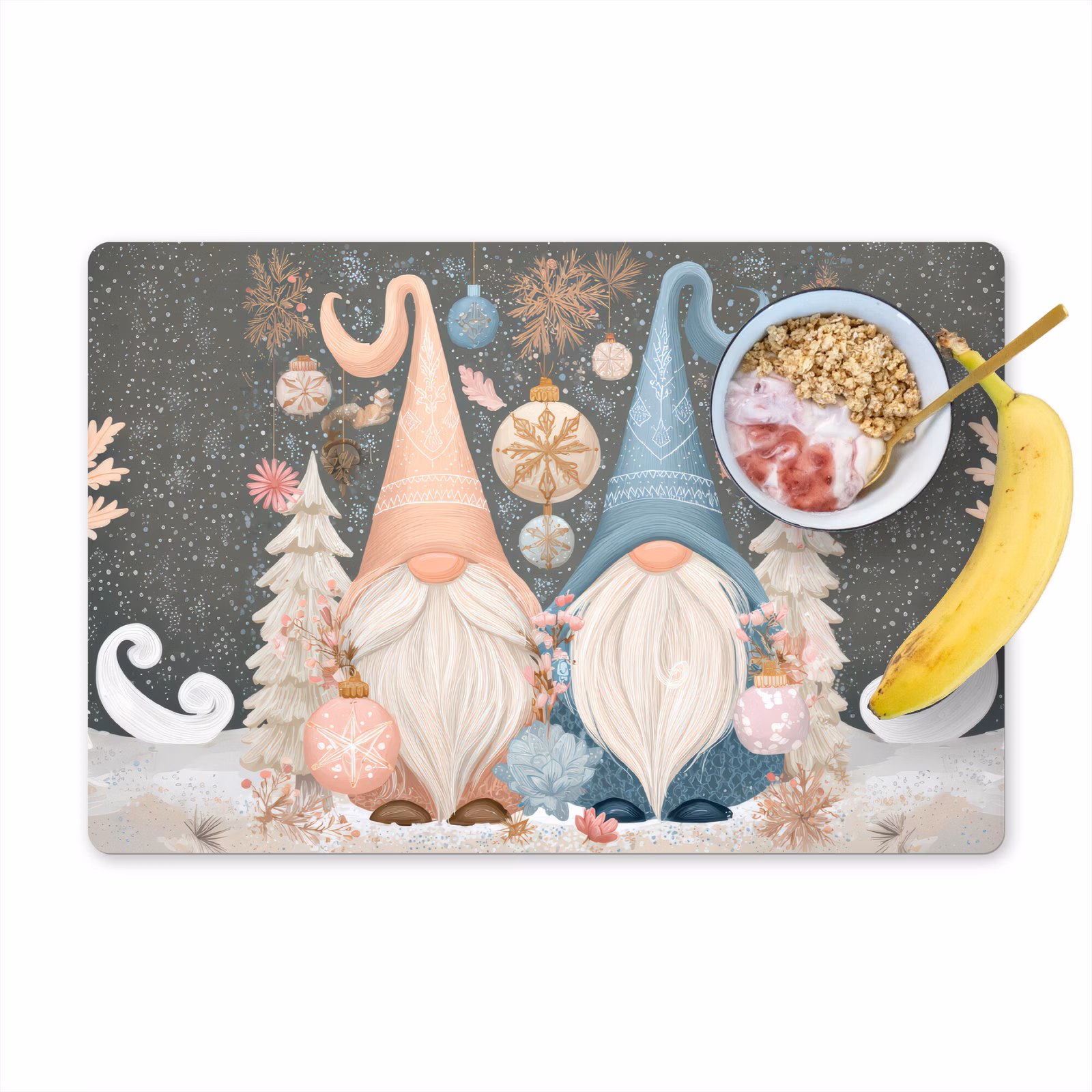 Vinilo para manteles individuales - Navidad - Gnomos - Pastel — 1