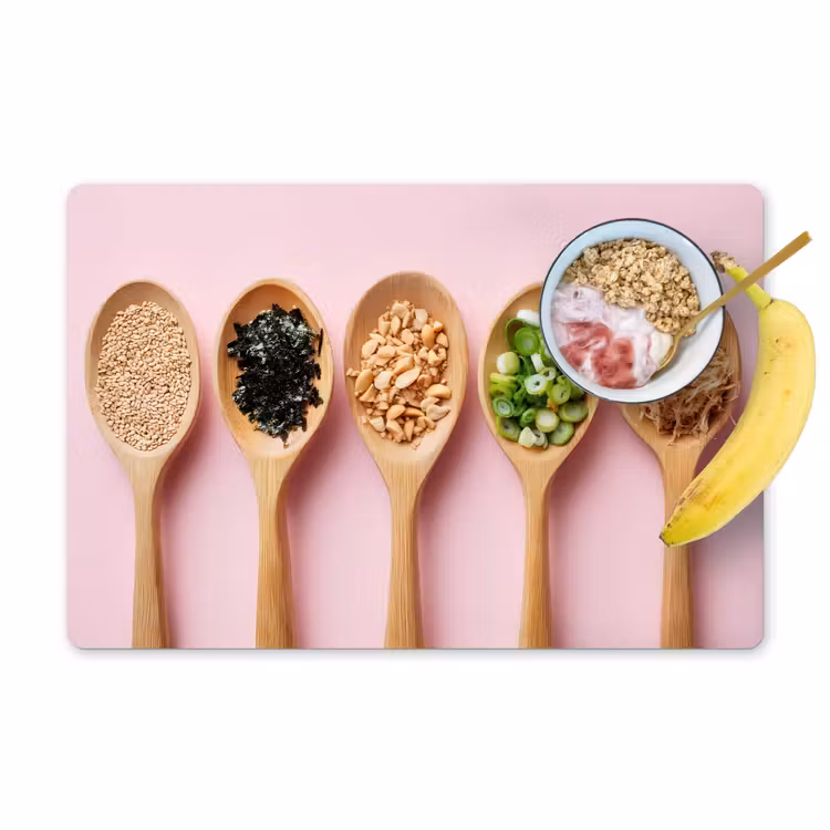 Vinilo para manteles individuales - Ingredients - Cucharas - Madera - Rosa — 1