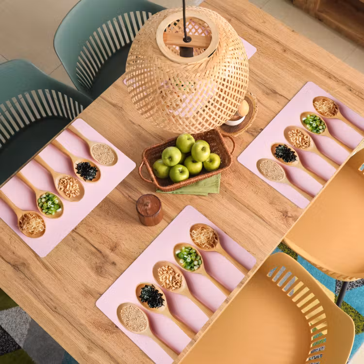 Vinilo para manteles individuales - Ingredients - Cucharas - Madera - Rosa — 3