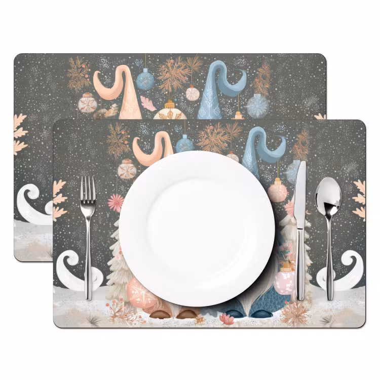Vinilo para manteles individuales - Navidad - Gnomos - Pastel — 2