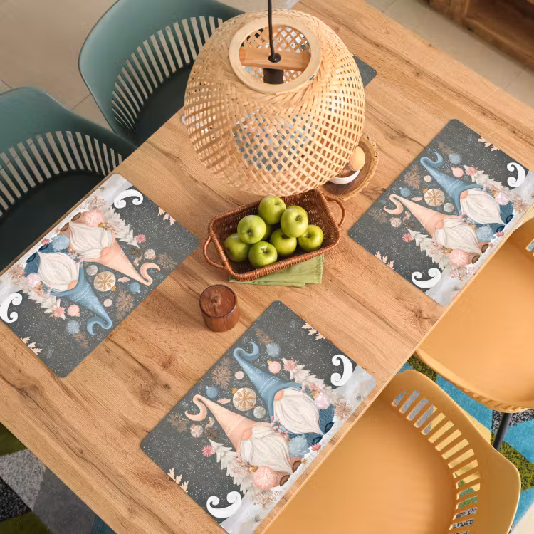 Vinilo para manteles individuales - Navidad - Gnomos - Pastel — 3