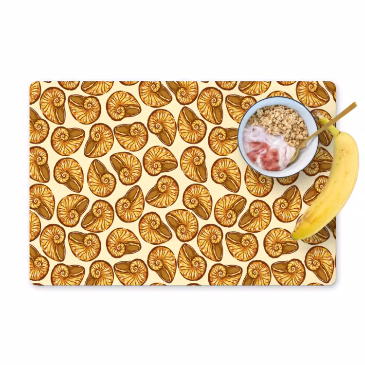 Vinilo para manteles individuales - Nostálgico - Costero - Mar - Concha - Oro — 1