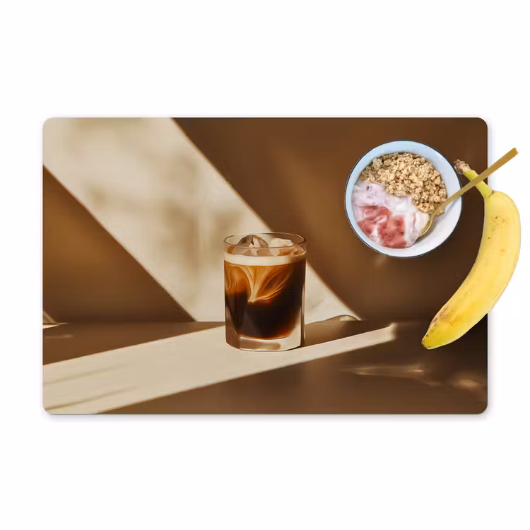 Vinilo para manteles individuales - Vaso - Café helado - Sombra - Marrón — 1