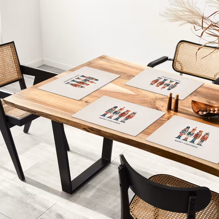 Salvamantel – 6 piezas - Cascanueces - Minimalista - Navidad - Beige — 4