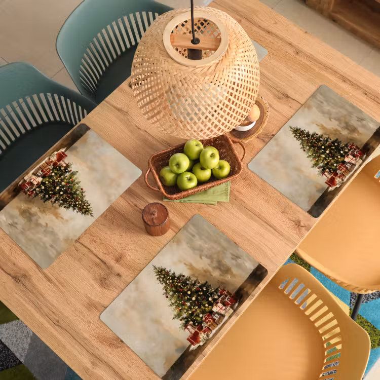 Vinilo para manteles individuales - Árbol de Navidad - Decorado - Colorido — 3