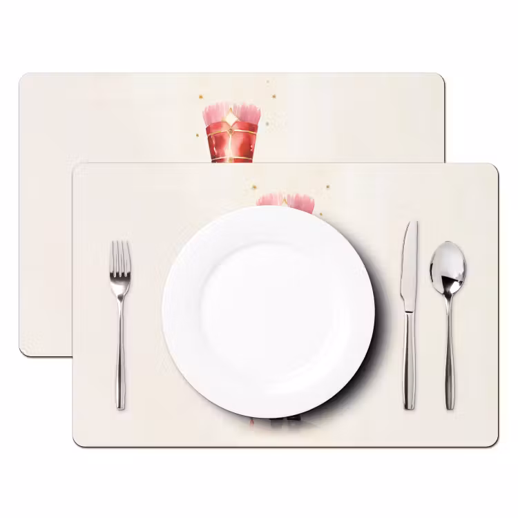 Vinilo para manteles individuales - Cascanueces - Navidad - Rojo - Acuarela - Vacaciones — 1