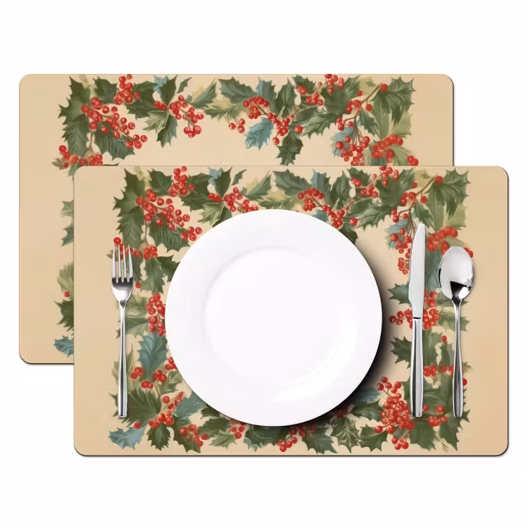 Vinilo para manteles individuales - Hulstrand - Bayas - Beige — 2
