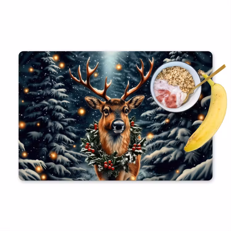 Vinilo para manteles individuales - Navidad - Magia - Bosque - Colorido — 1
