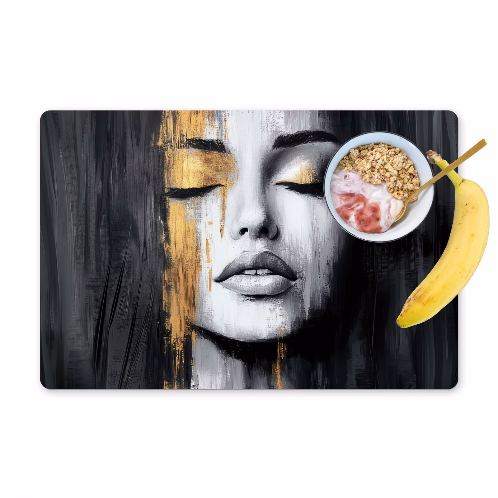 Vinilo para manteles individuales - Rostro - Mujer - Pinceladas - Abstracto — 1