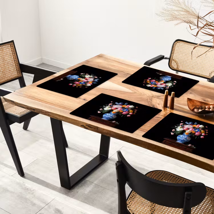 Vinilo para manteles individuales - Rosas - Flores - Jarrón - Ramo — 4