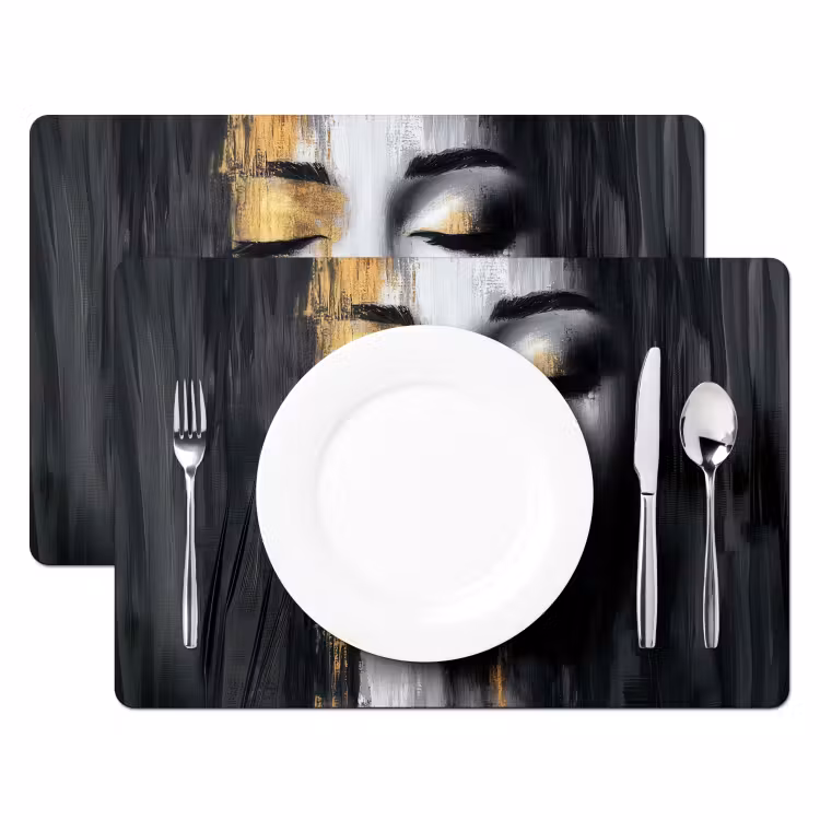 Vinilo para manteles individuales - Rostro - Mujer - Pinceladas - Abstracto — 2