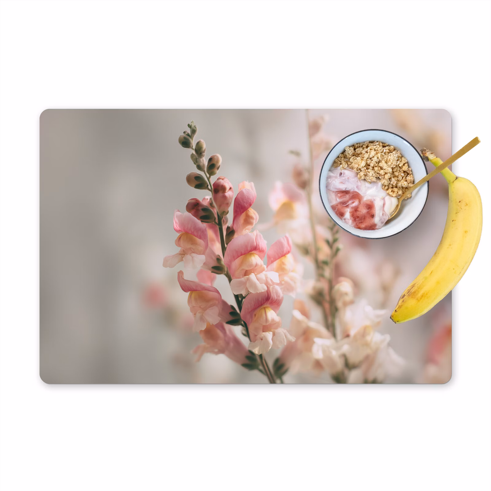 Vinilo para manteles individuales - Flor - Boca de dragón - Rosa - Tallo — 1