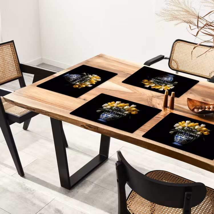 Vinilo para manteles individuales - Citas - Flor - Tulipán - Amarillo — 4