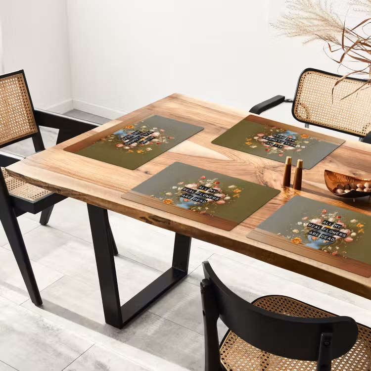 Vinilo para manteles individuales - Flor - Cita - Vintage - Arte — 4