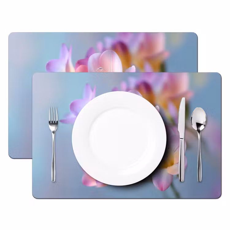Vinilo para manteles individuales - Flores - Moradas - Desbordamiento - Estambre — 2