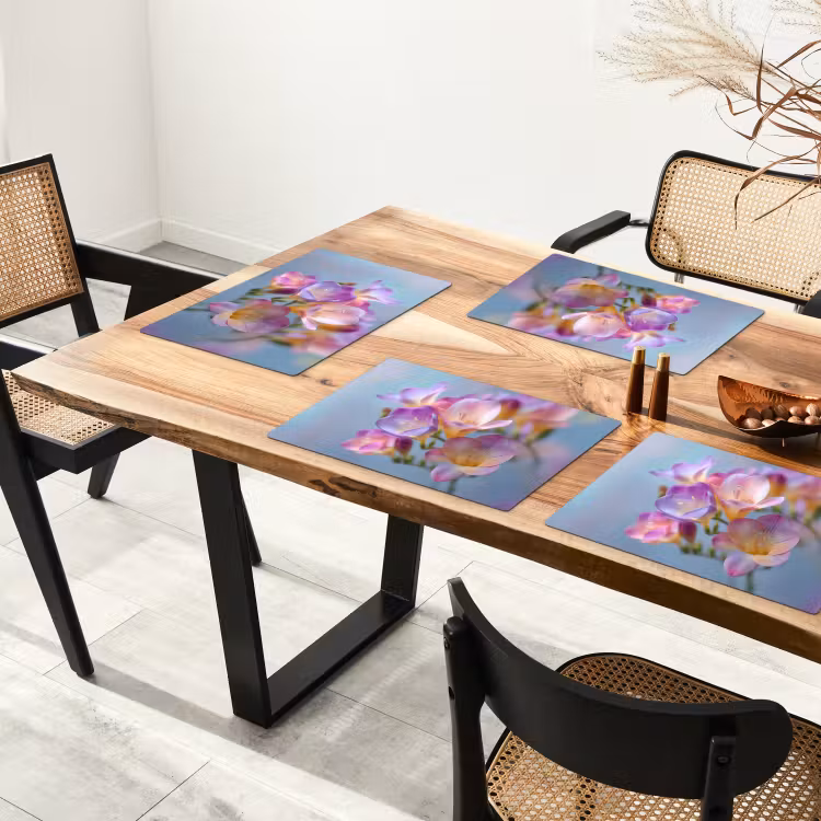 Vinilo para manteles individuales - Flores - Moradas - Desbordamiento - Estambre — 4